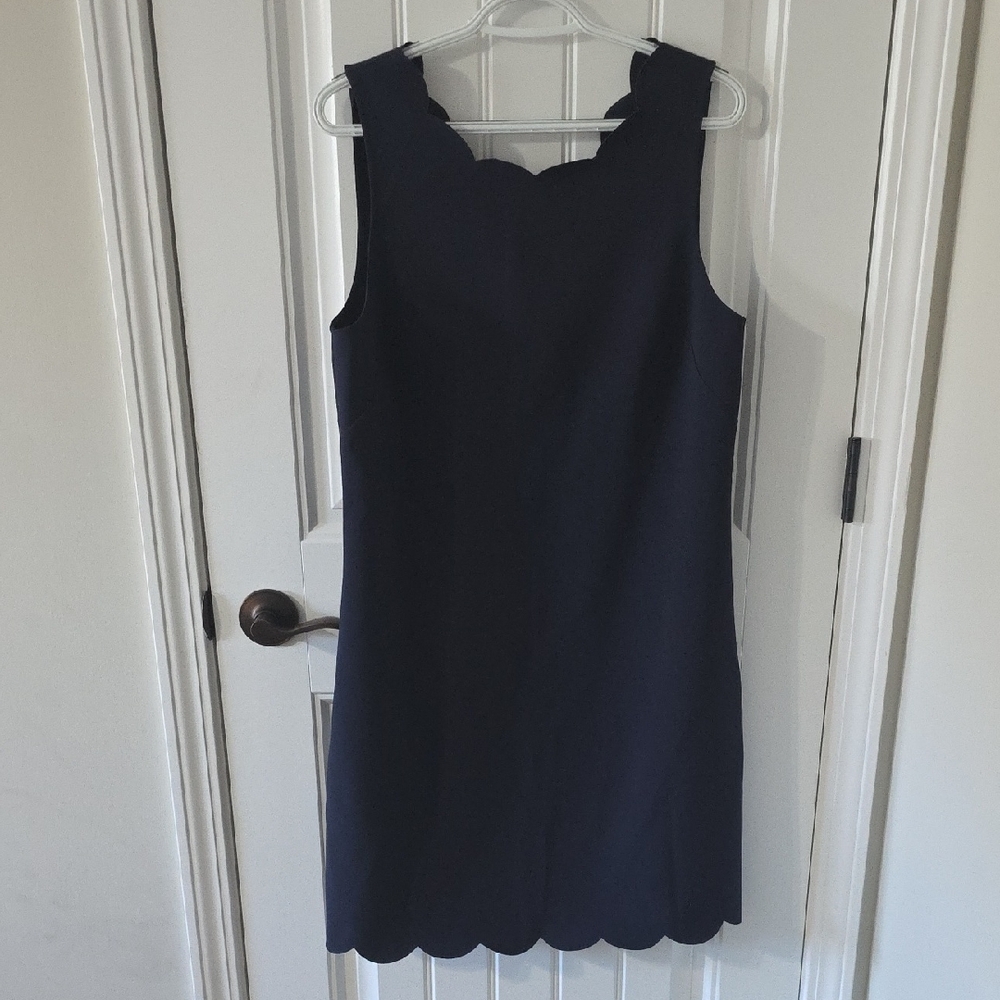 J. Crew Navy Scalloped Mini Dress